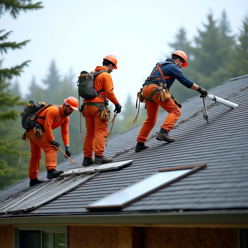 Équipe CouvrePro travaillant sur chantier